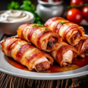 Сочные куриные рулеты в беконе: идеальное сочетание для гастрономического удовольствия