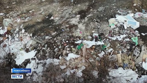 Мусорная гора. Масштабная стихийная свалка образовалась на берегу водоёма в Дзержинском районе Новосибирска