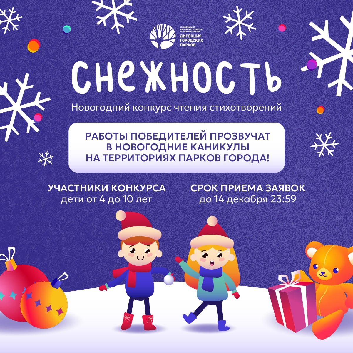 Юных новосибирцев приглашают принять участие в онлайн-конкурсе на лучшее исполнение стихов о зиме