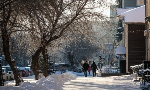 В первый понедельник весны в Новосибирске всё ещё морозно
