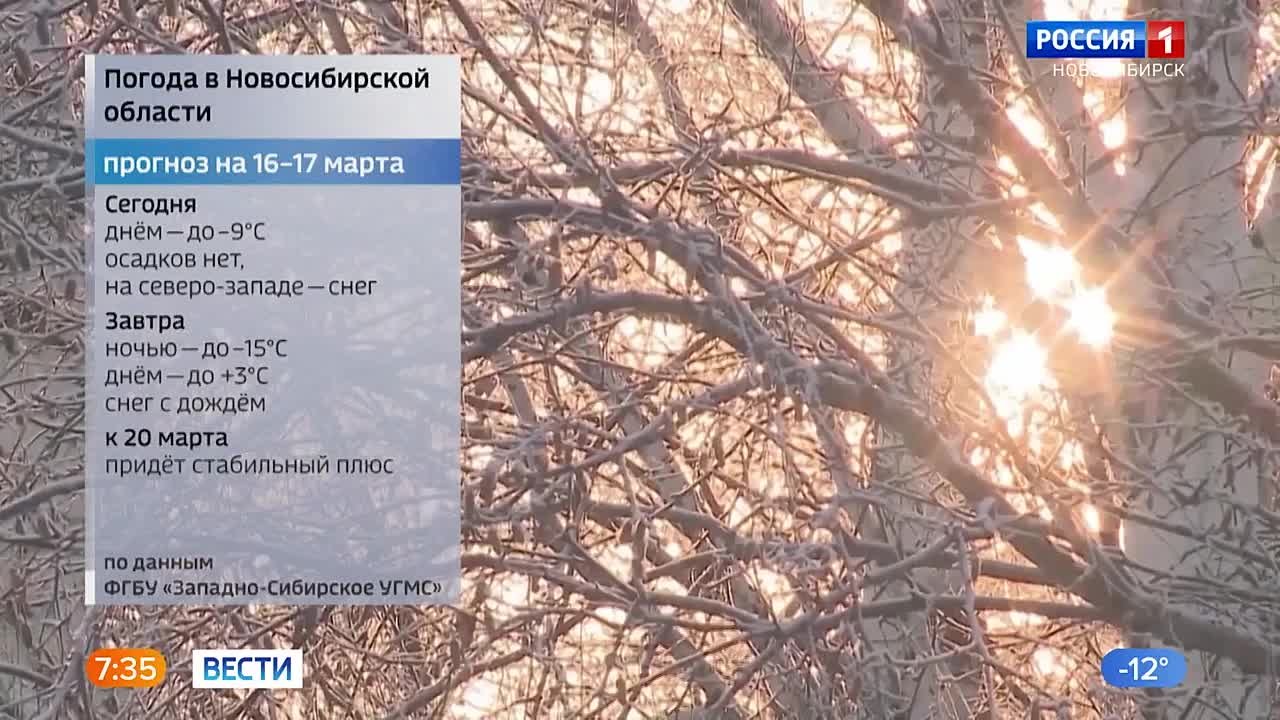 От мороза к дождю. После плюсовых выходных понедельник встретил сибиряков бодрым морозцем