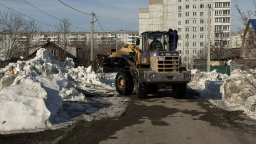 С улиц частного сектора в Калининке вывезли 850 кубометров снега