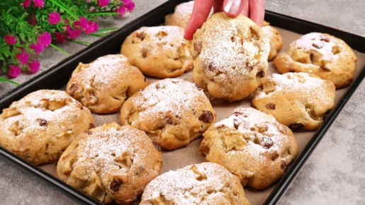 Творите с удовольствием: печенье с яблоками за 5 минут!