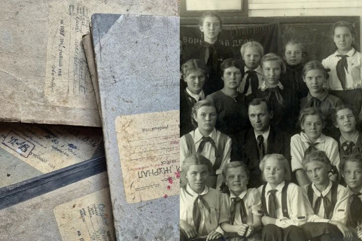Новосибирцы откопали школьные журналы 1940-х годов в Буграх