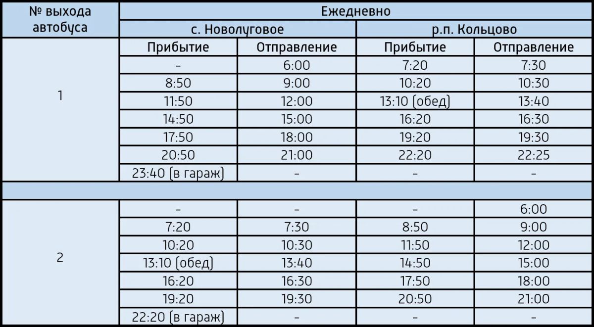 Стало известно расписание нового автобусного маршрута №302 в Новосибирском районе